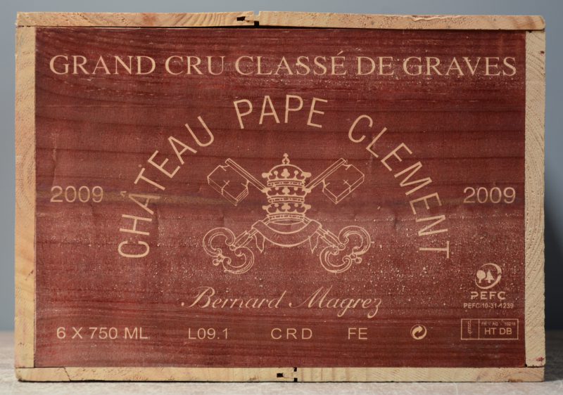 Ch. Pape Clément A.C. Pessac-Léognan Grand cru classé de Graves en rouge  M.C. O.K. 2009  aantal: 6 Bt.