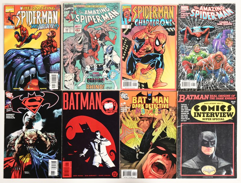 Een lot Amerikaanse comics van Batman en the Amazing Spiderman.