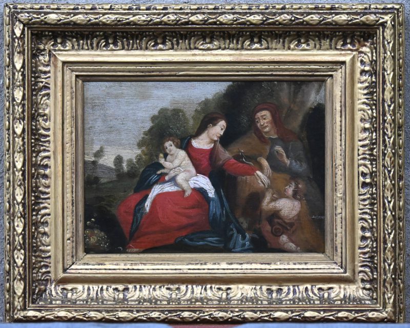 “Voorstelling met de Heilige Maagd met Jezus”. Olieverf op paneel. XVIIe eeuw.