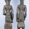 “Staande Koning en Koningin”. Twee fijn gesculpteerde houten beelden. Baule, Ivoorkust.