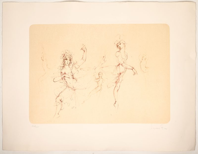 “Danseressen”. Een lithografie. Gesigneerd en genummerd 126/150 buiten de plaat.