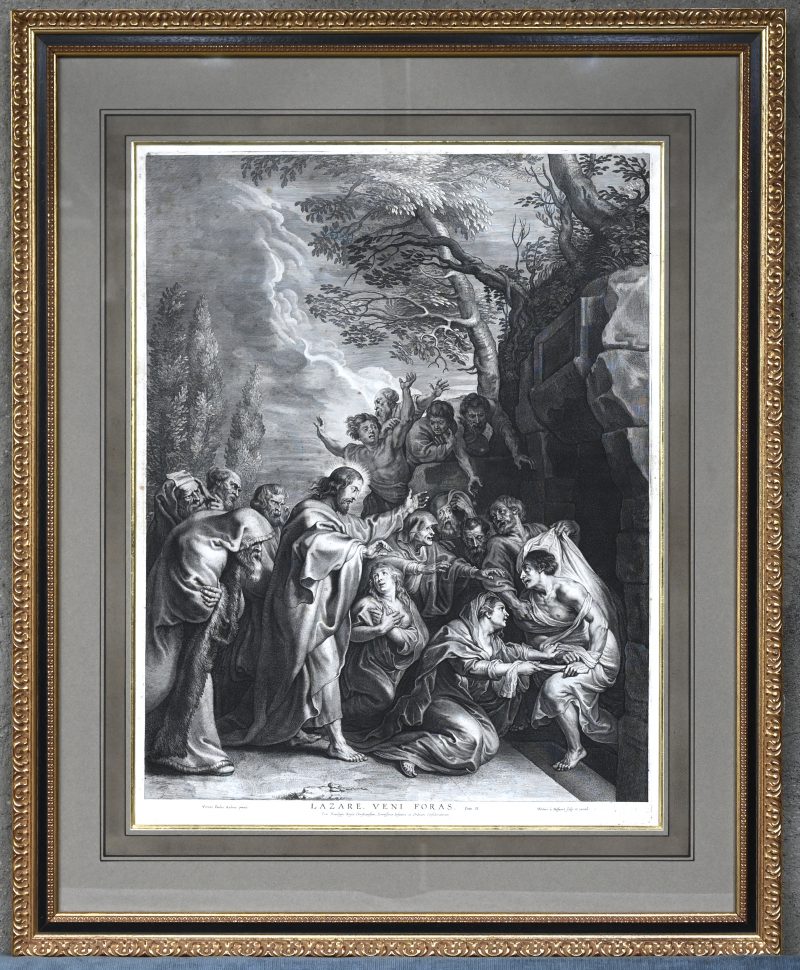 “Lazare, Veni Foras.” Gravure naar P.P. Rubens. Boëtius à Bolsswert.