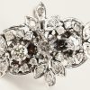 Een 18 K witgouden ring bezet met diamanten en briljanten een gezamenlijk gewicht van +- 0,80 ct.
