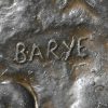 “Arabier te paard”. Een bronzen beeld op een marmeren voet. Barye.
