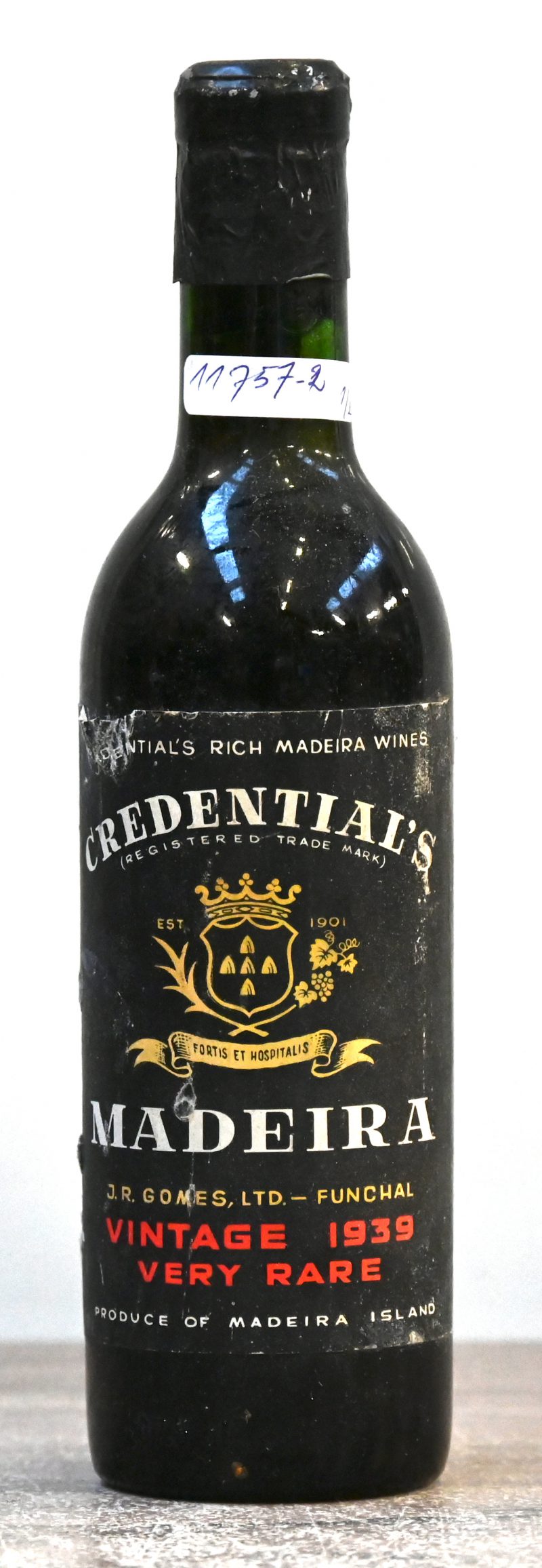 Credential’s Madeira. Gomez Ltd, Funchal Vintage M.O. 1939, 1 hbt.