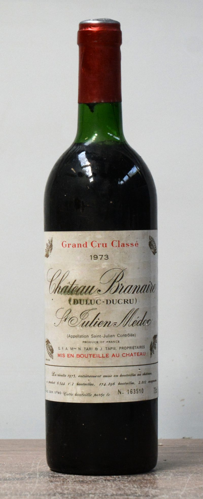Ch. Branaire-Ducru A.C. Saint-Julien-Médoc 4e grand cru classé ts M.C.  1973  aantal: 1 Bt.