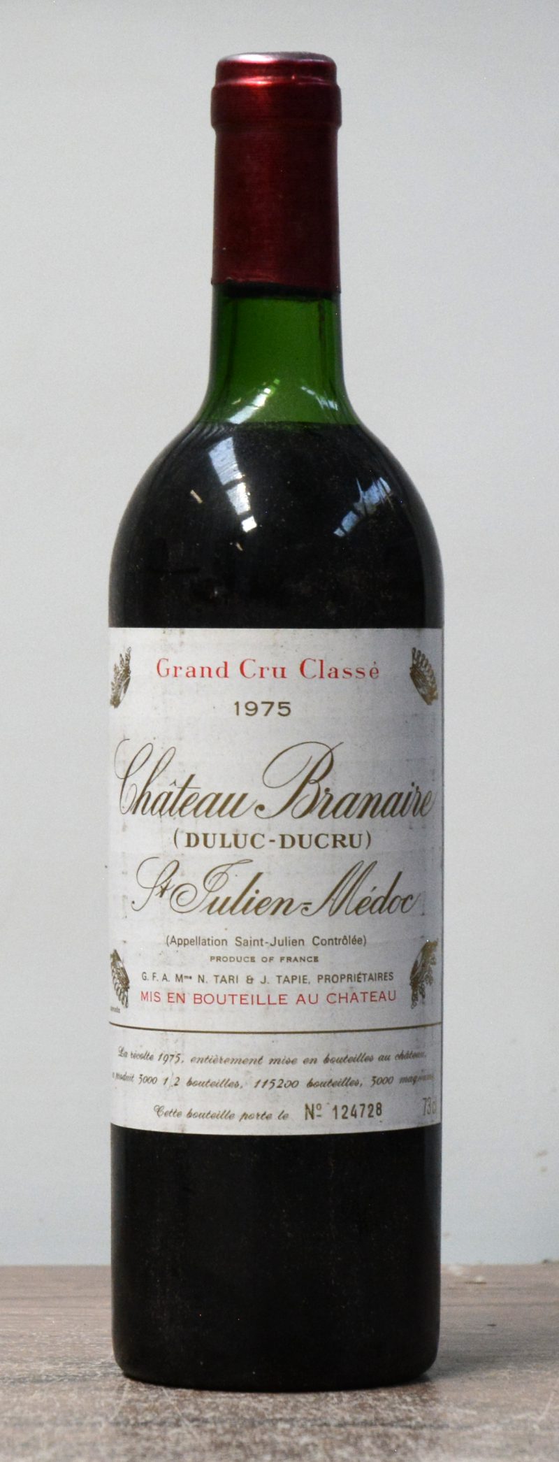 Ch. Branaire-Ducru A.C. Saint-Julien-Médoc 4e grand cru classé ts M.C.  1973  aantal: 1 Bt.