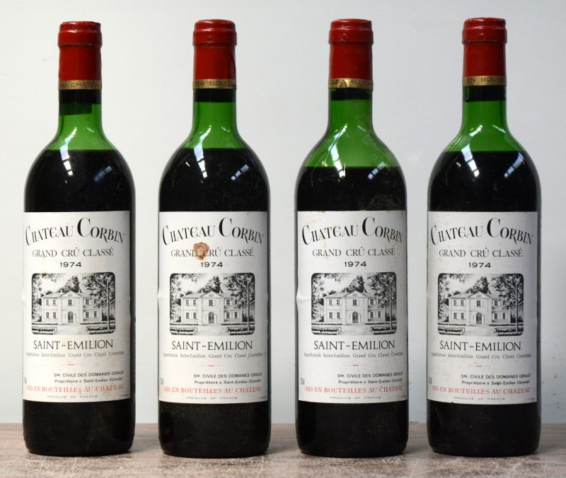 Ch. Corbin A.C. St-Emilion grand cru classé   M.C.  1974  aantal: 4 Bt. ls - ts