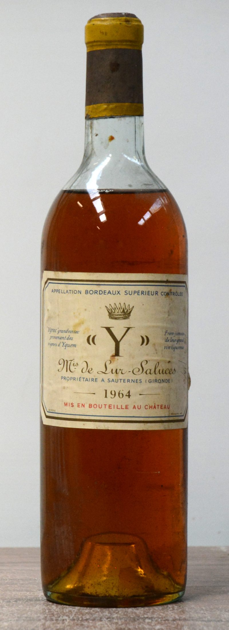 Ch. d’Yquem “Y” Ygrec A.C. Bordeaux Supérieur   M.C  1964  aantal: 1 Bt.