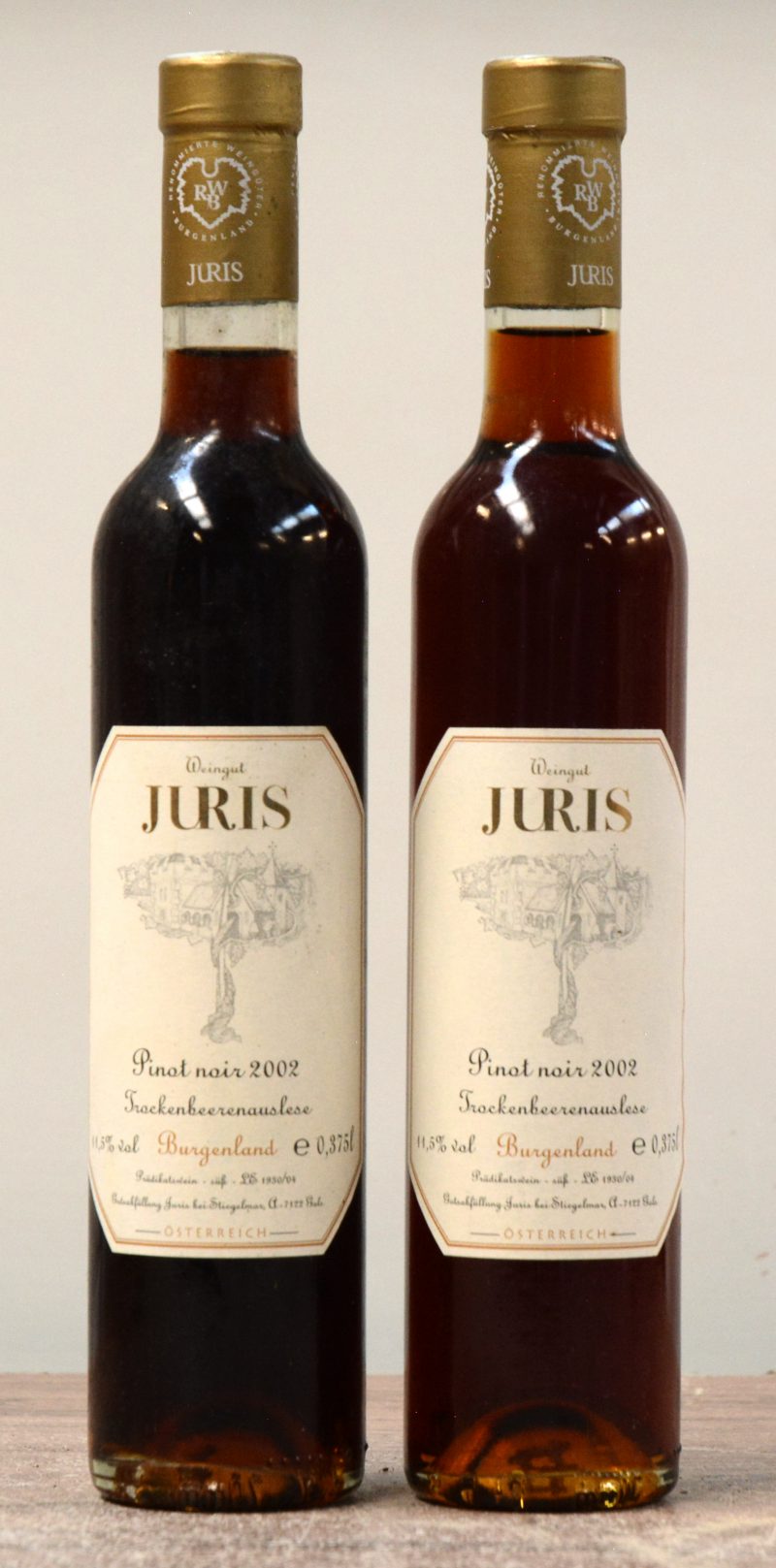 Weingut Juris Burgenland Pinot Noir Trockenbeerenauslese Zeldzaamheid   2002  aantal: 2 37,5cl
