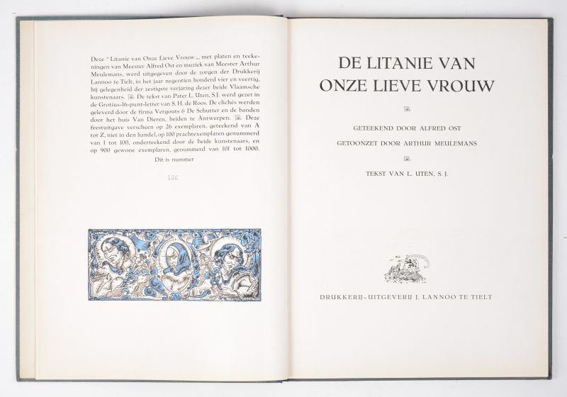 “Huldealbum aan kunstschilder Alfred Ost en toondichter Arthur Meulemans bij hun zestigste verjaardag 1884 - 1944.