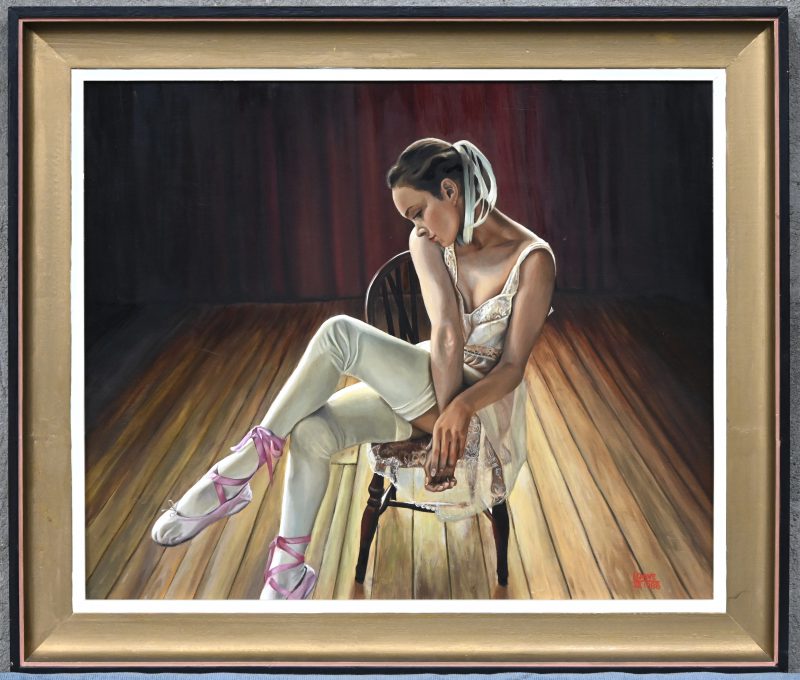 “Ballerina”. Olieverf op paneel. Gesigneerd en gedateerd XII 1988.