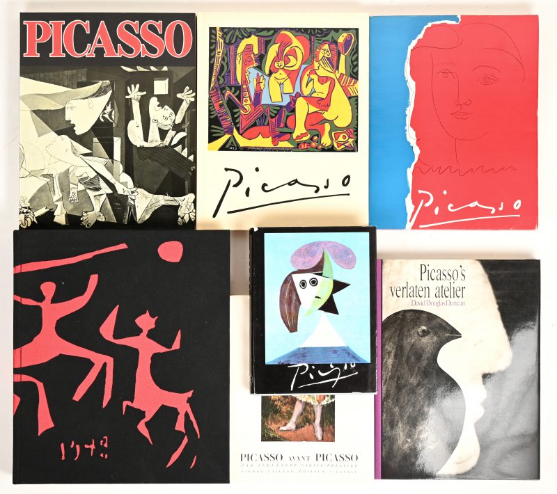 Zeven boeken over Pablo Picasso, één Nederlands, één Duits, de overige in het Frans, waaronder “Picasso et le Théâtre”. Ed Le Club français du Livre 1967.