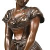 “Gros-René & Marinette” lot van 2 bronzen beeldjes, gesigneerd Leop. Harzé. Gegoten door Cie des bronzes Bruxelles.