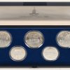 “Olympische spelen Moskou 1980. Een collectie zilveren munten in 4 etuis. 11 van 10 roebel, 10 van 5 roebel.