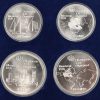 “Olympische spelen Montreal 1976. Een collectie van vier zilveren munten in etui. 2 van 10 CAD, 2 van 5 CAD.