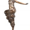 “Russian Dancer”, Art Deco bronzen beeld van dansende dame op stenen voet, gesigneerd “P.Philippe”.