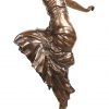 “Russian Dancer”, Art Deco bronzen beeld van dansende dame op stenen voet, gesigneerd “P.Philippe”.