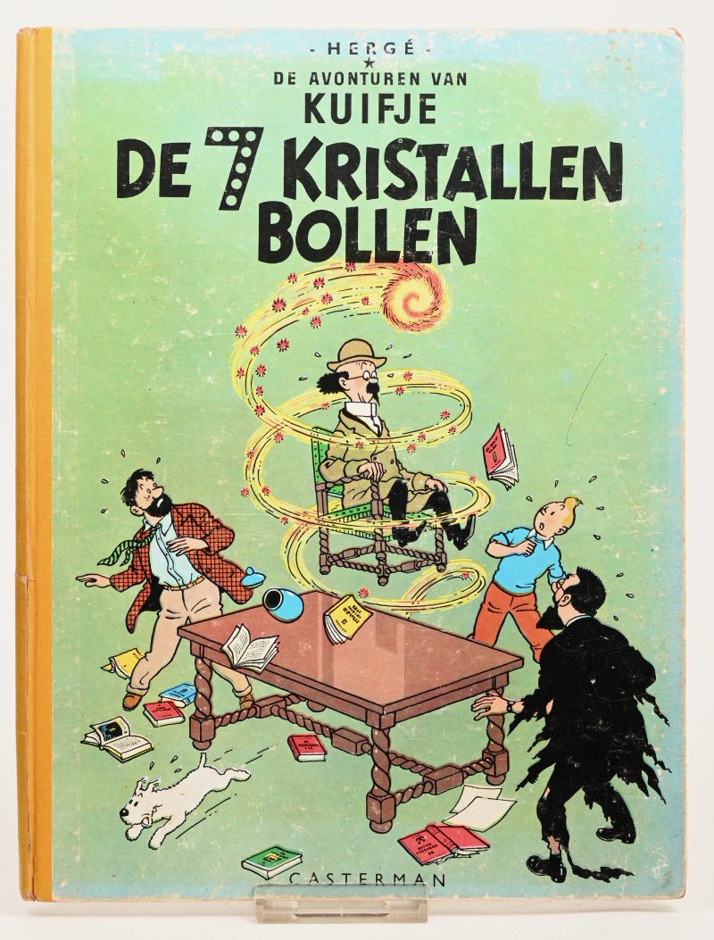 “De Zeven Kristallen Bollen.”. Hard cover. Ed. Casterman 1957 (A57). Zeer goede staat. Voorplaat deels verschenen.