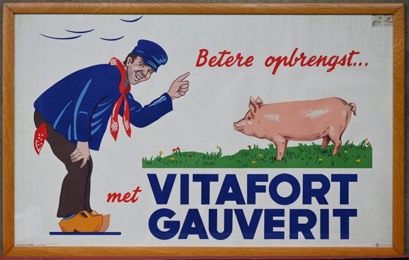 “Betere opbrengst” Een decoratieve heruitgave van een reclame-affiche voor Vitafort Gauverit.