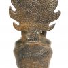 Een kunstbronzen Sukhothai stijl Boeddhabeeldje.