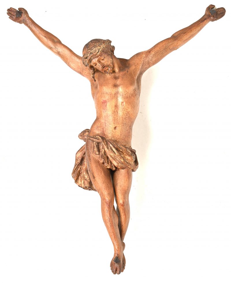 Een polychroom hout gesculptuurde Jezus Corpus. XIXe eeuw.