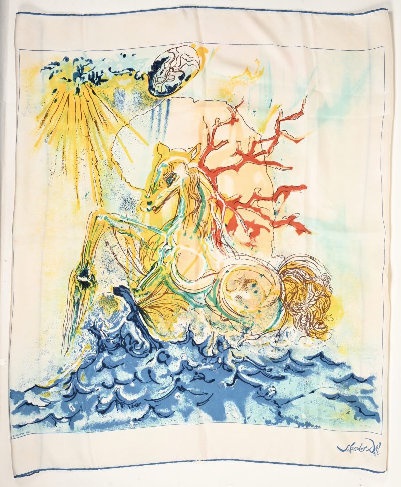 “Neptune”. Een zijden foulard. Salvador Dali. Maeva 1987.