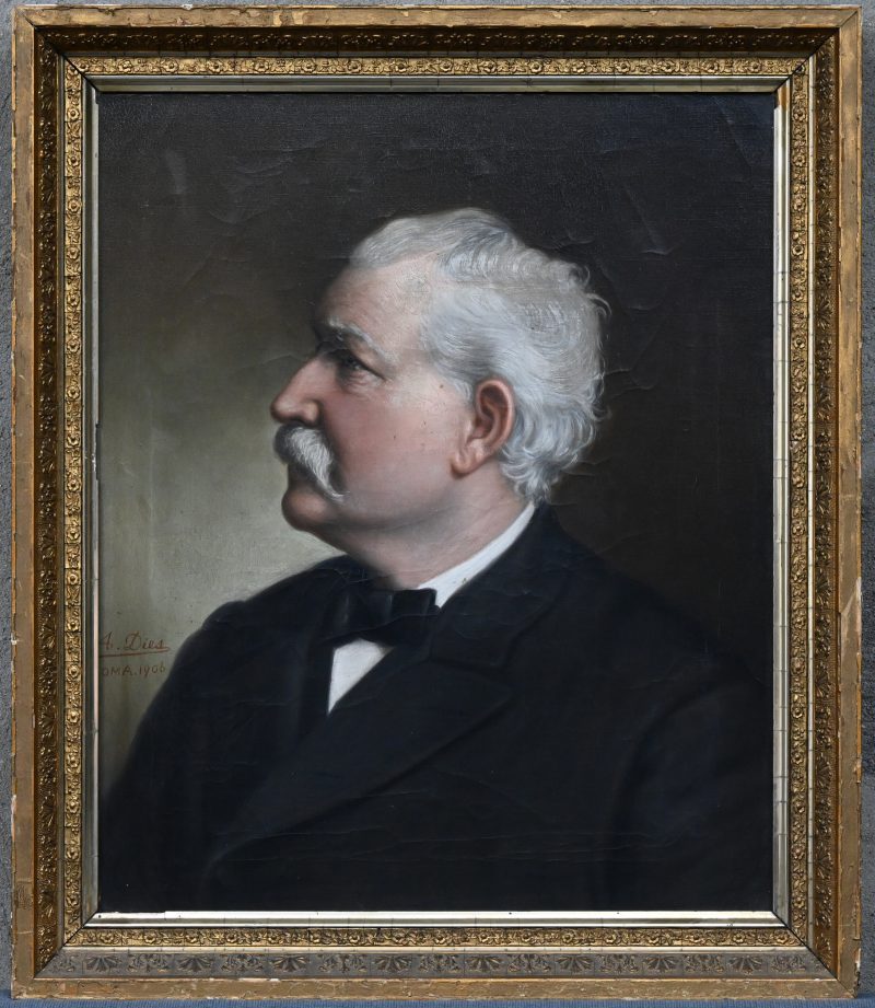 “Portret van een burgerman”. Olieverf op doek. Gesigneerd en gedateerd 1906. (AID3385).