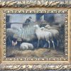 Een lot van 2 schilderijen, olieverf op doek, met thema schapen en herders. Onderaan gesigneerd “J.L. van Leemputten”.