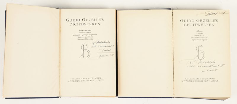 Guido Gezelle’s Dichtwerken. Ed. Standaard Boekhandel (1959?). In 2 volumes In-8°. Linnen band.