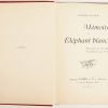 Een boek getiteld Memoires d’un Eléphant blanc door Judith Gautier met illustraties door M. Mucha uit 1894 met losse rug.