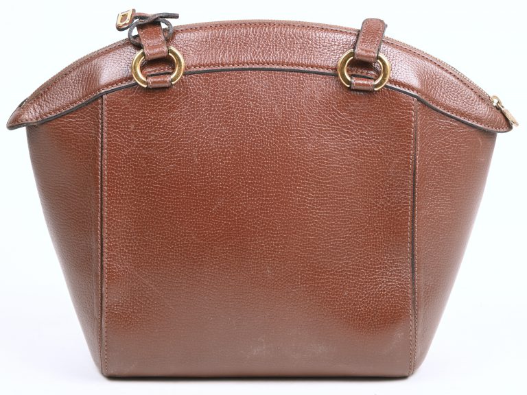 Een Bruin Lederen Handtas Gemerkt Delvaux Model Charme Met Dubbele