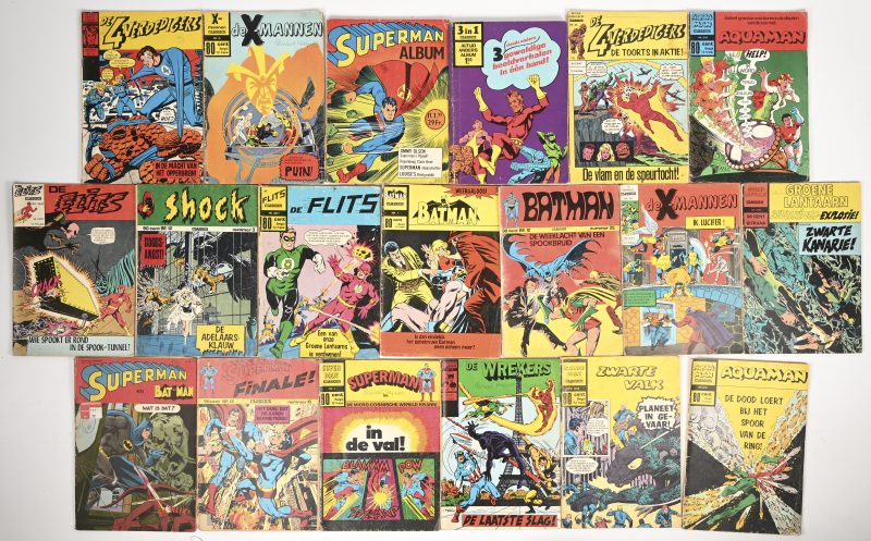“Super hero comics”. Een lot van 19 vintage strips.