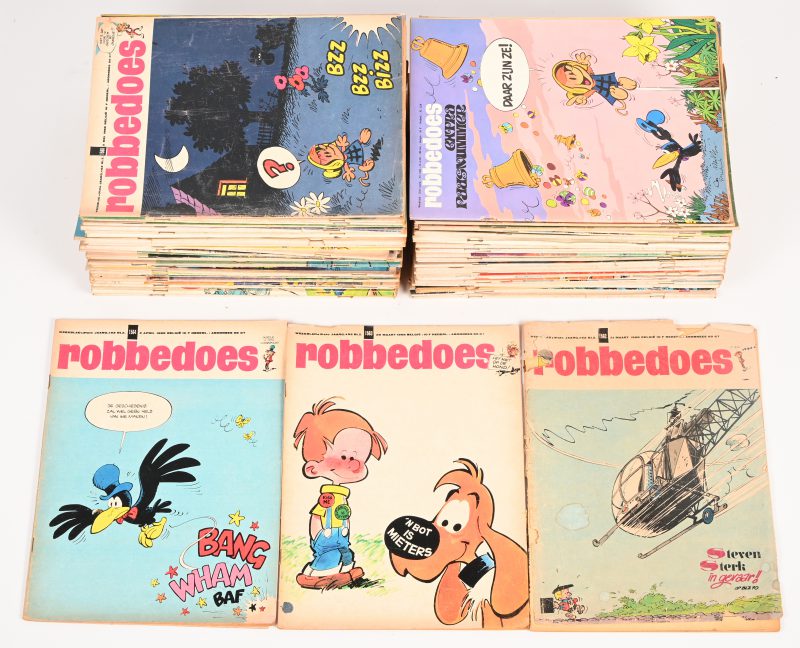 Een lot van 100 vintage Robbedoes weekblad magazines. nr 1562-1661. Periode ‘68-’70.