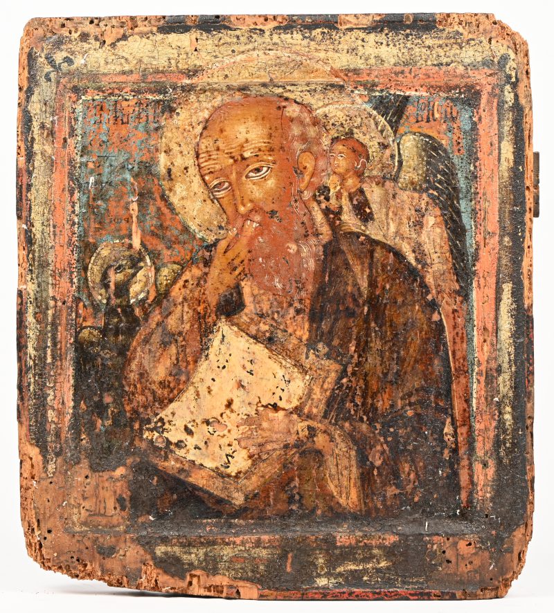 Een Russisch icoon van St. Pieter. 18de eeuws. Ouderdomschade.