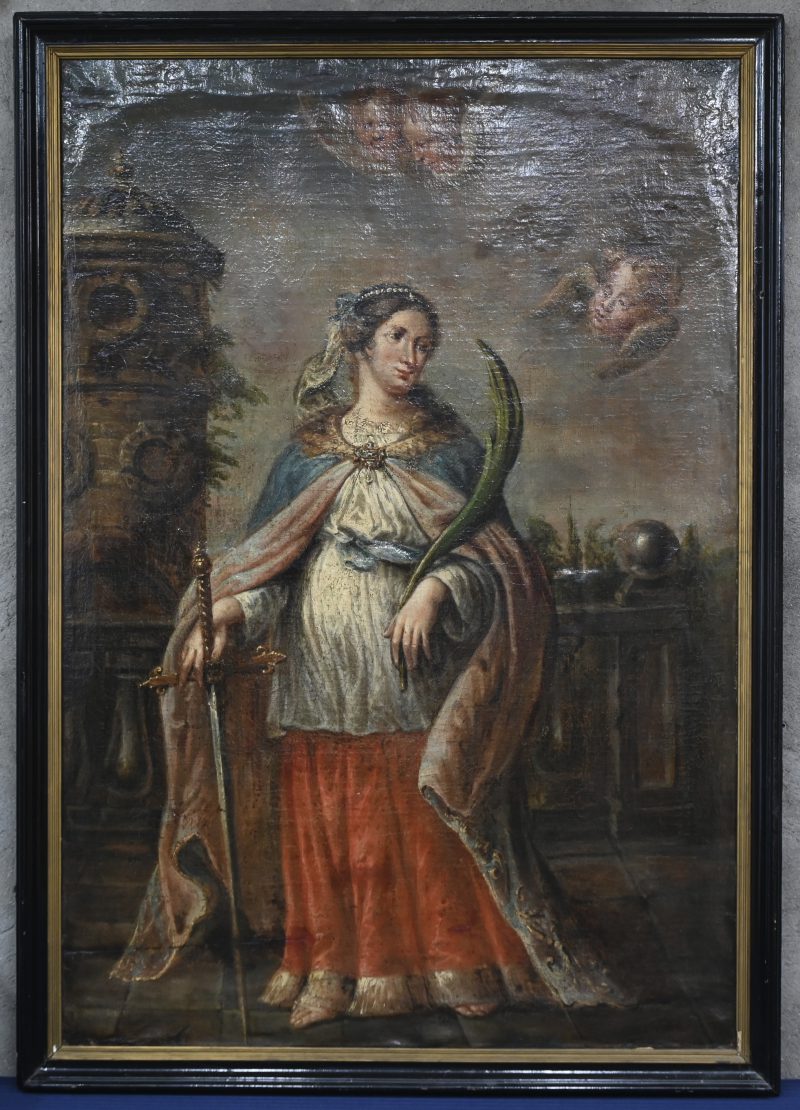 “Heilige Barbara”. Olieverf op doek. 18de eeuws.