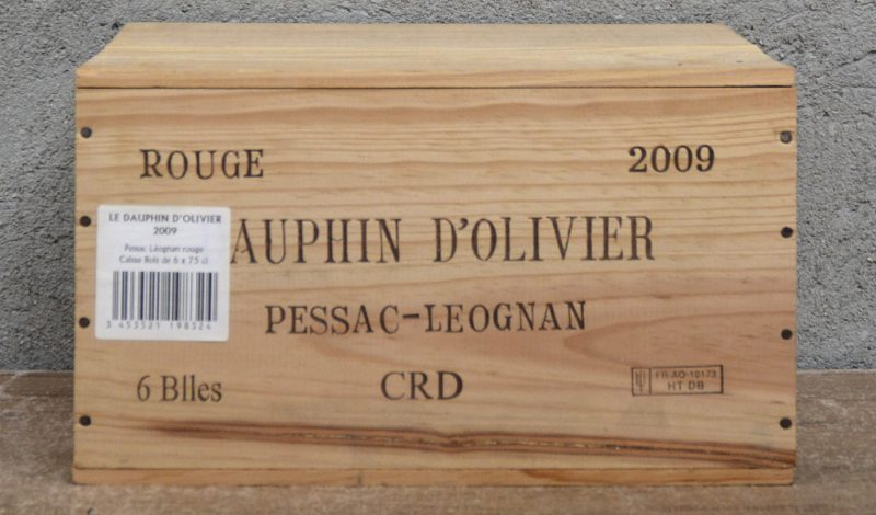 Le Dauphin d’Olivier A.C. Pessac-Léognan   M.C. O.K. 2009  aantal: 6 bt