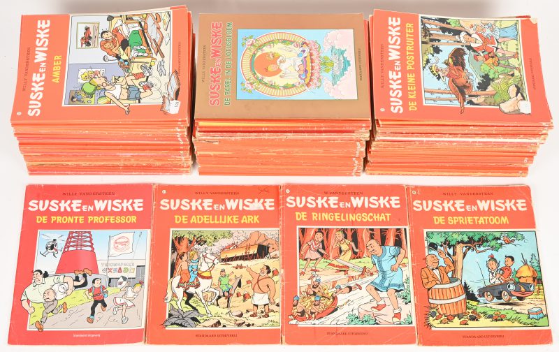 Een lot van 95 + 1 hardcover Suske & Wiske strips. Diverse nummers en uitgaven.