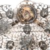 Een 19de eeuwse zilveren hanger in 3 segmenten met klein Vlaams hart bezet met diamanten oude slijp.