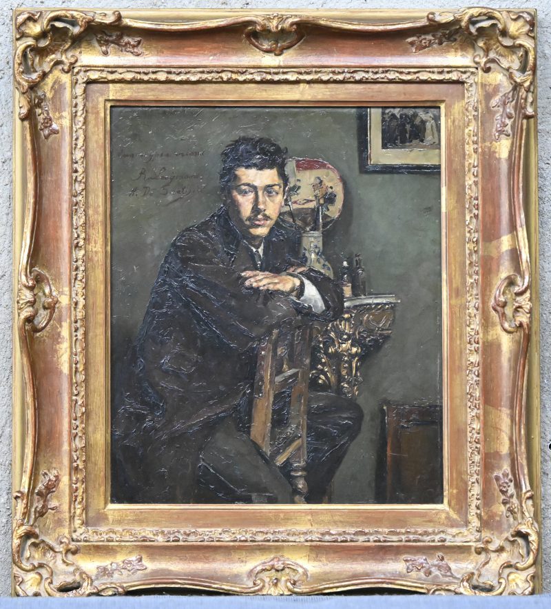 ‘Portret van Romain Looymans’, olieverf op paneel, getekend Henri De Smeth en gedateerd 87.
