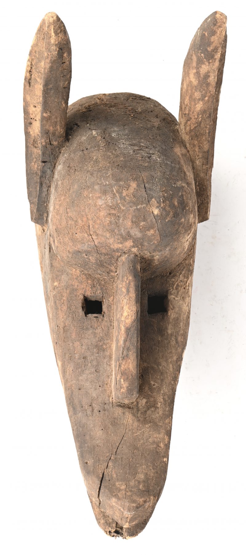 Een masker van gesculpteerd hout, Dogon, Mali.