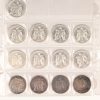 Drieendertig verschillende zilveren Franse 5 frank stukken. Van 1814 tot 1973.