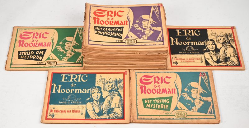 “Eric de Noorman”. Een lot van 27 vintage strips, eerste drukken uitgegeven door Het Laatste Nieuws medio 1950.