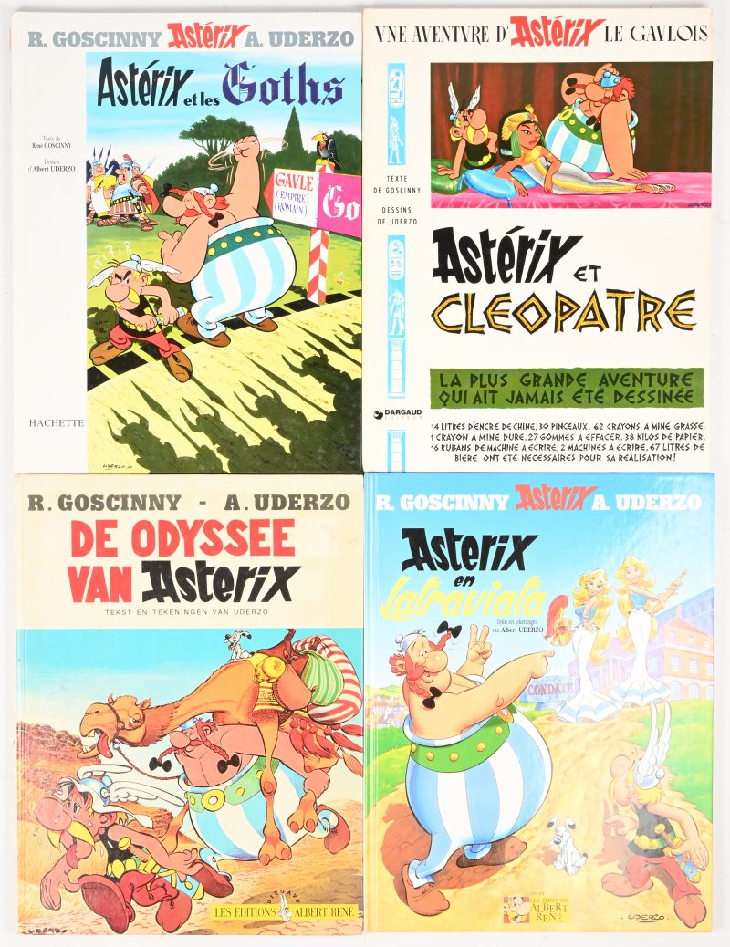 Een lot van 4 Astérix hardcover strips, waaronder “Astérix et Cleopatre”.