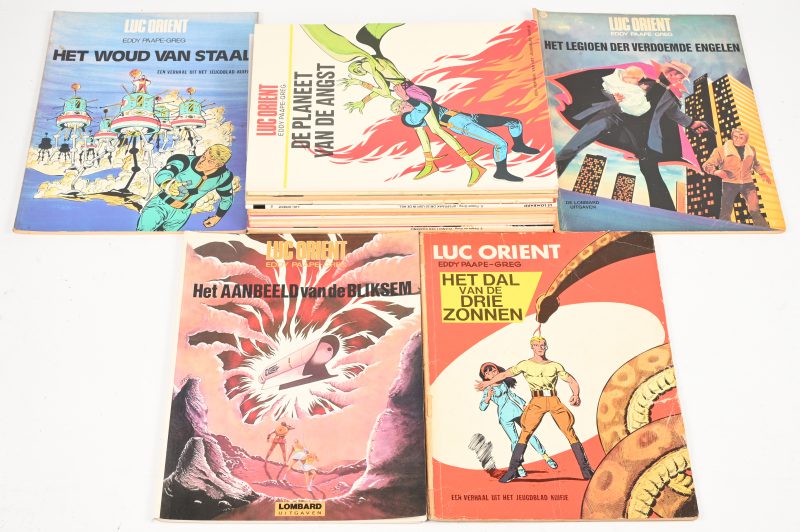 Een lot van 17 Luc Orient strips, diverse titels en uitgaven, waaronder “Het dal van de drie zonnen” nr 1 1969, 1e druk en “De bevroren zombies” nr 2 1970, 1e druk.