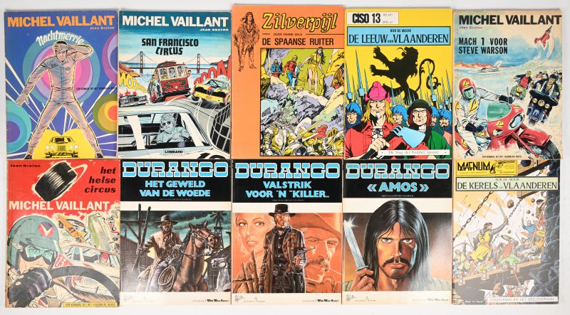 Een lot van 10  strips, 1e druk. Diverse titels van; Durango, Valiant, Zilverpijl en Bob de Moor.