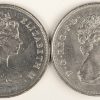 Een paar zilveren munten ter ere van het huwelijk van Prins Charles en Diana Spencer, 1981.