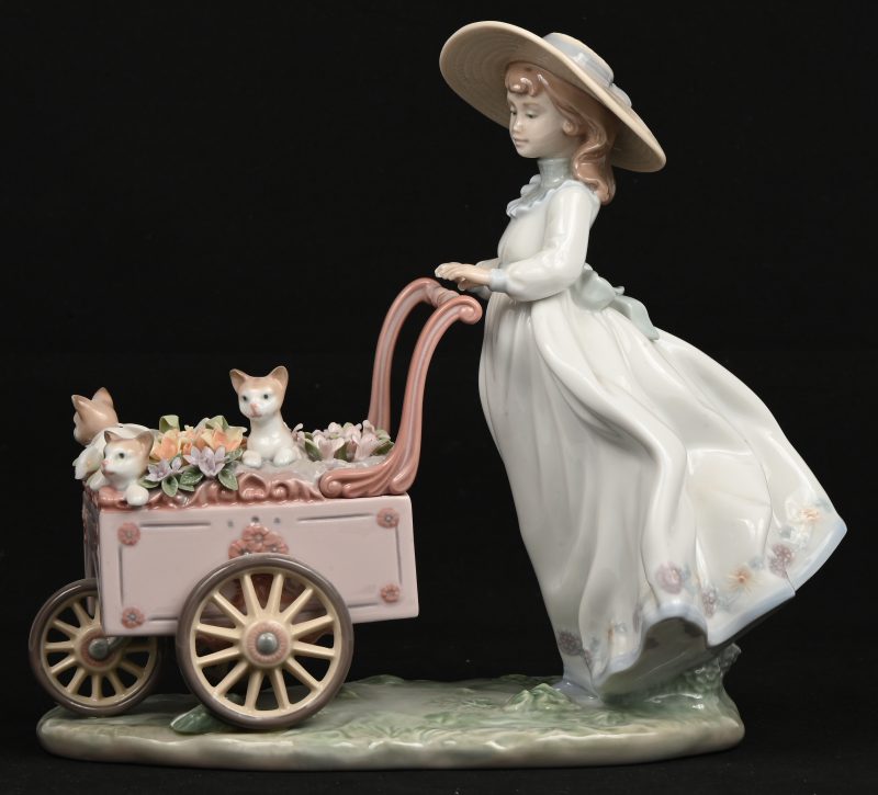 ‘Kitty Cart’, een Lladro beeld, modelnummer 36141 in originele verpakking.