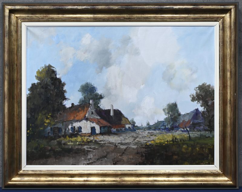 ‘Hoeve op de heide’, olieverf op doek, gesigneerd H.J. Pauwels.