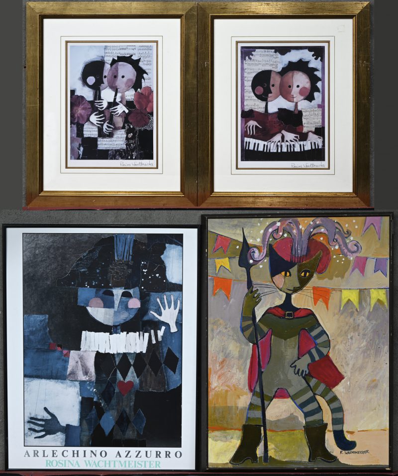Een set van vier affiches van Rosina Wachtmeister.